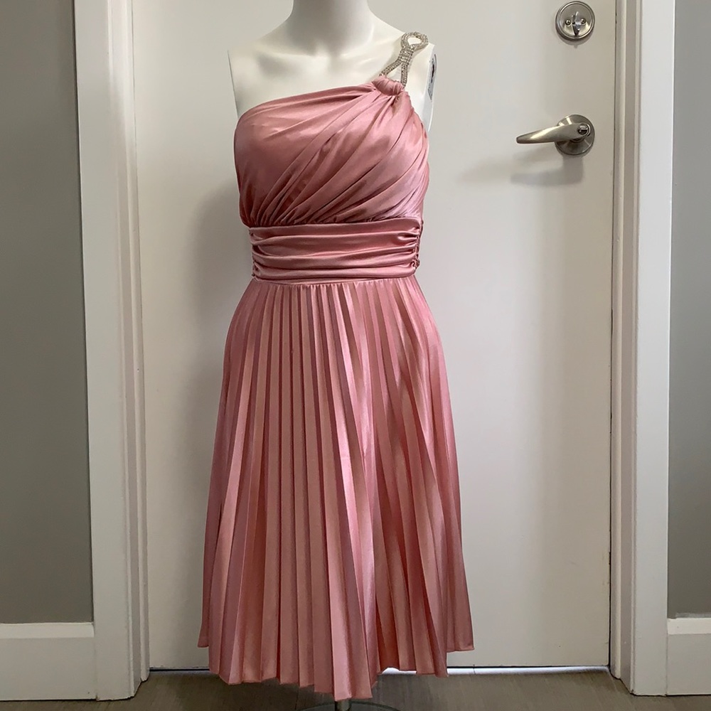 Pink one shoulder dress
